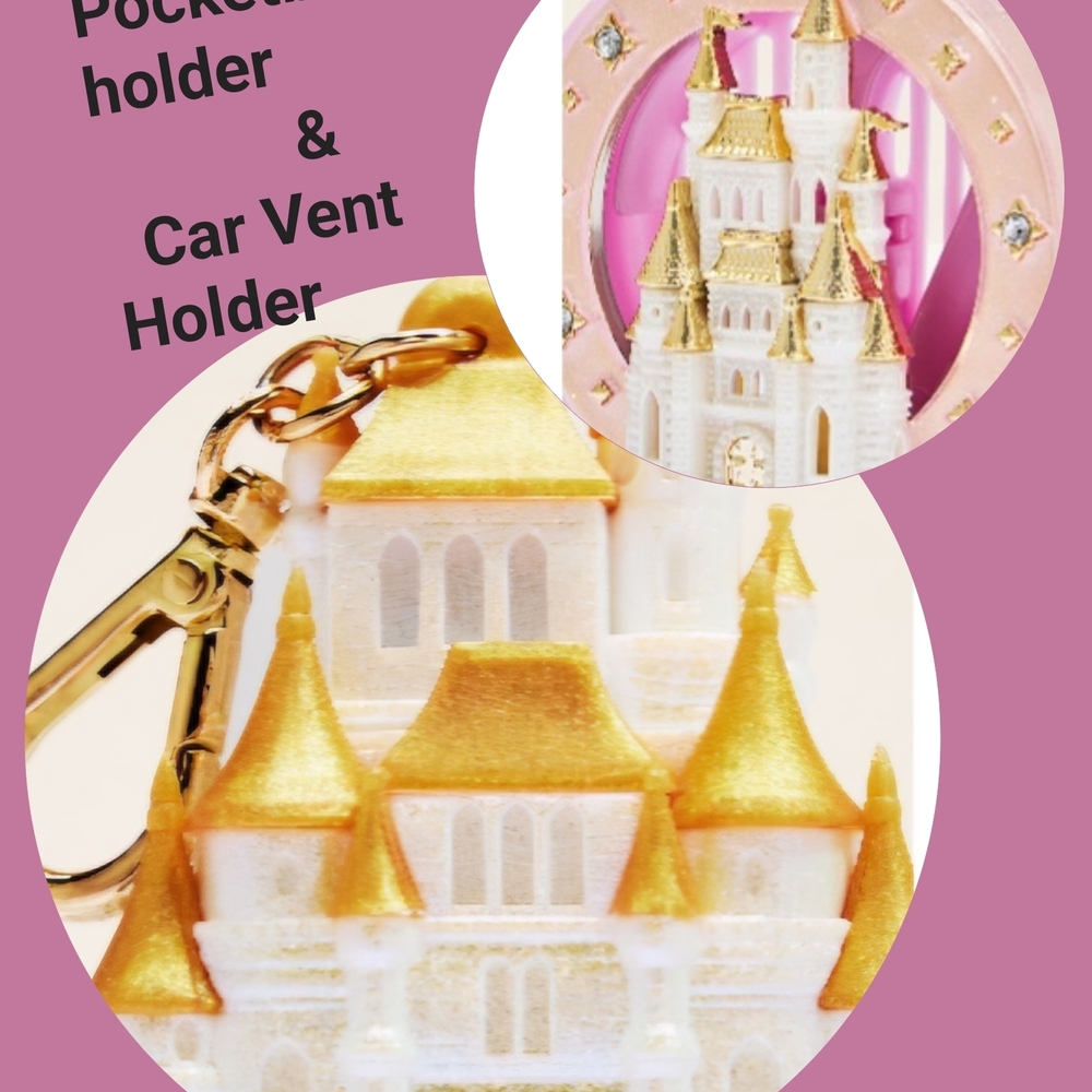 Bath & Body Works Gold and White Castle Car Vent And Castle Pocketbac Holder